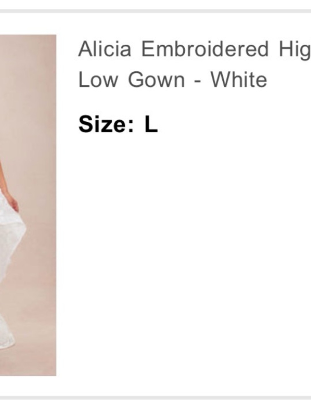 Embroidered High-Low Gown - White